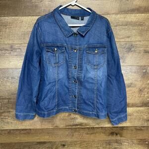 SUSAN GRAVER JEAN JACKET SOFT STRETCH Medium WASH-Size 3X